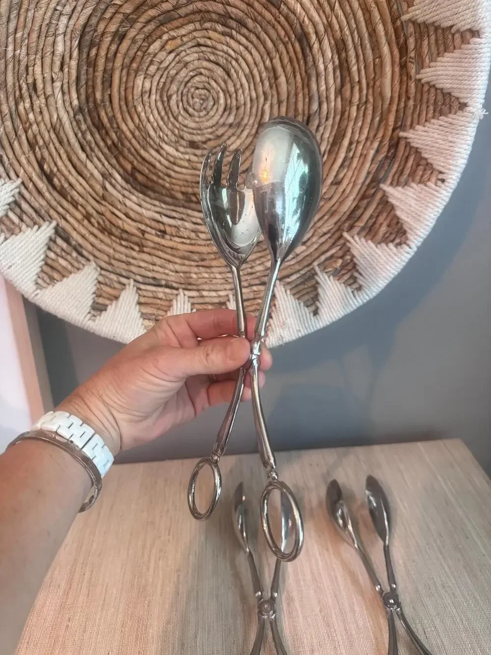 Vintage Wm A. Rogers Silver Plated Catering Scissor Tongs